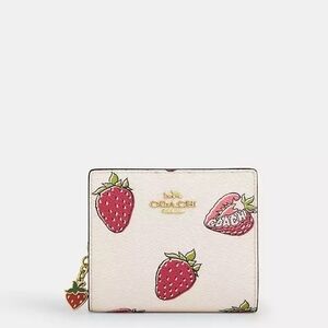Coach White Strawberry Print Wallet
